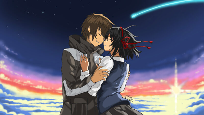 Hình nền Your Name cười hạnh phúc