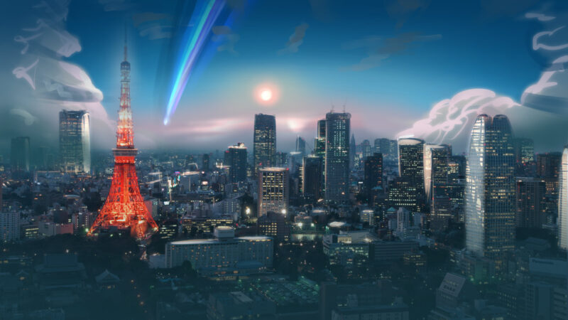 Hình nền Your Name khung cảnh thành phố