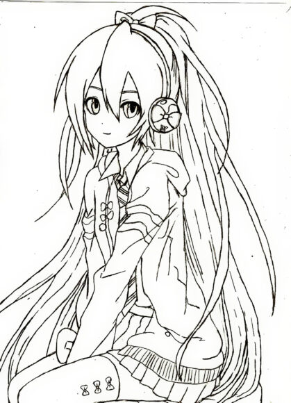 Tranh Anime không màu