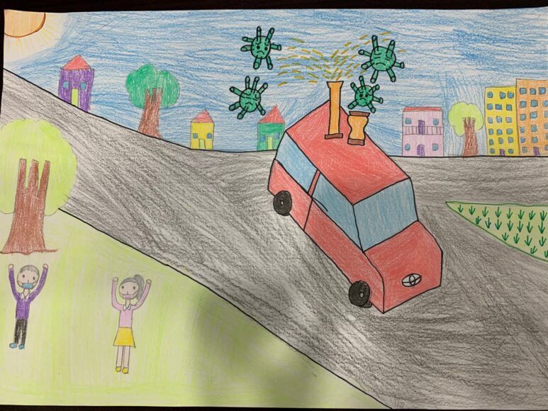 Tranh vẽ chiếc ô Tô mơ ước đơn giản