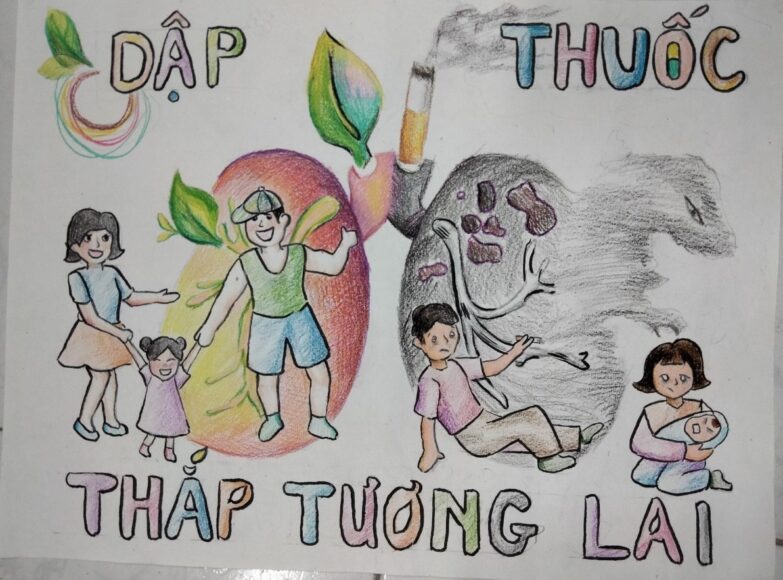 Tranh vẽ chống thuốc lá thắp sáng tương lai