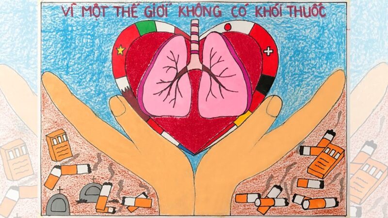 Tranh vẽ thế giới không khói thuốc cực ý nghĩa