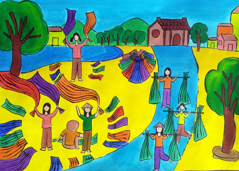 Vẽ tranh cả ngợi tình yêu quê hương đất nước đẹp