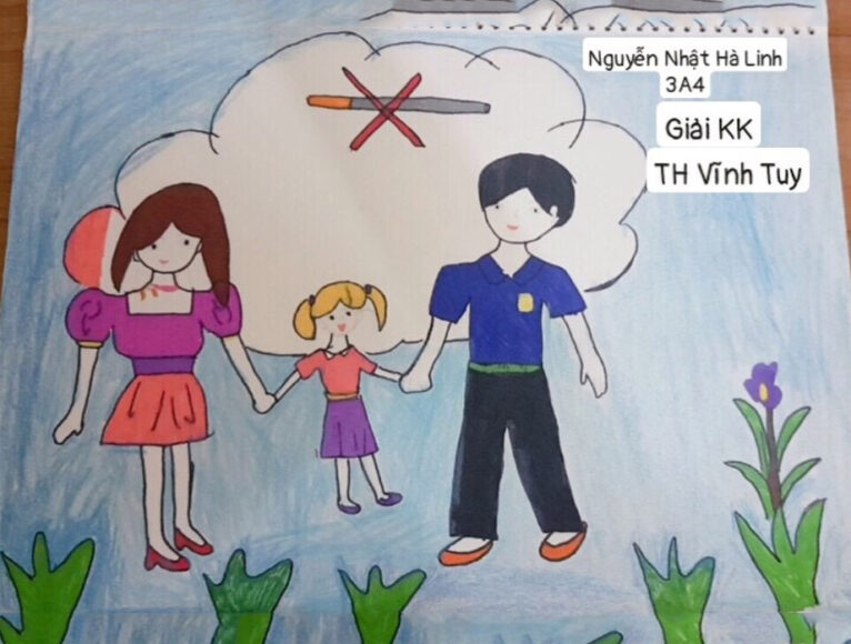 Vẽ tranh cấm hút thuốc lá dành cho học sinh lớp 3