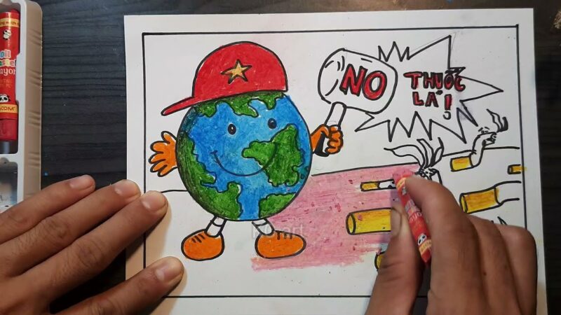 Vẽ tranh cấm hút thuốc lá độc đáo