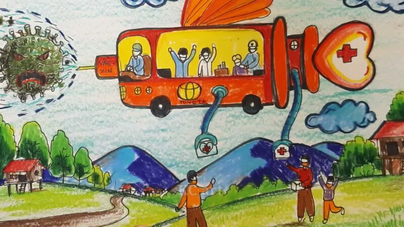 Vẽ tranh chiếc ô tô mơ ước Toyota