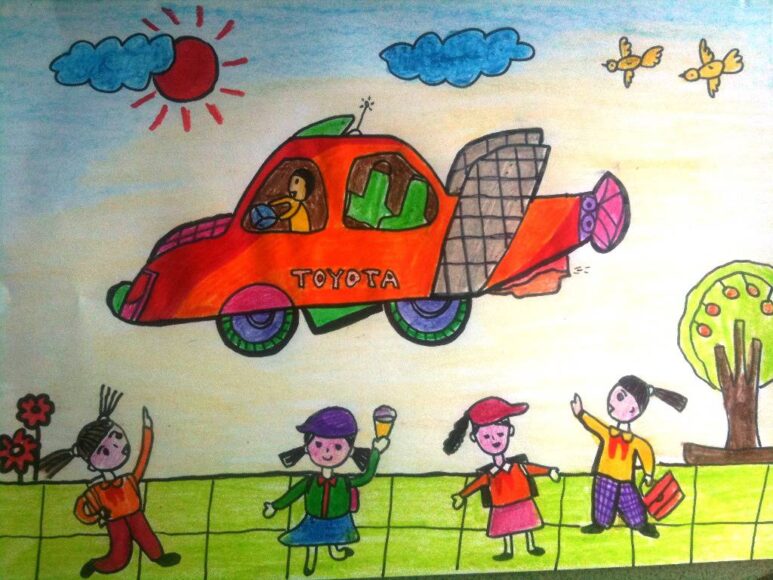 Vẽ tranh chiếc ô tô mơ ước của em đơn giản