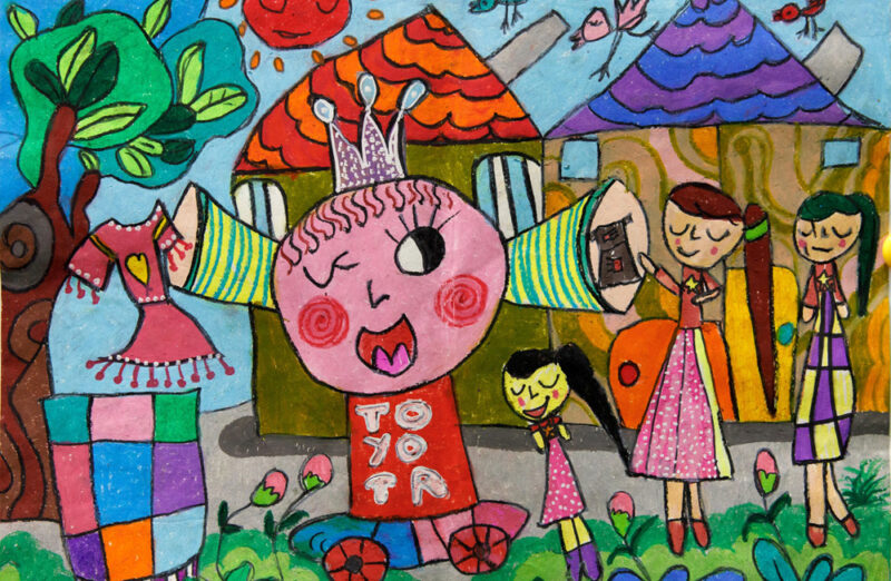 Vẽ tranh chiếc ô tô mơ ước đơn giản của các em nhỏ