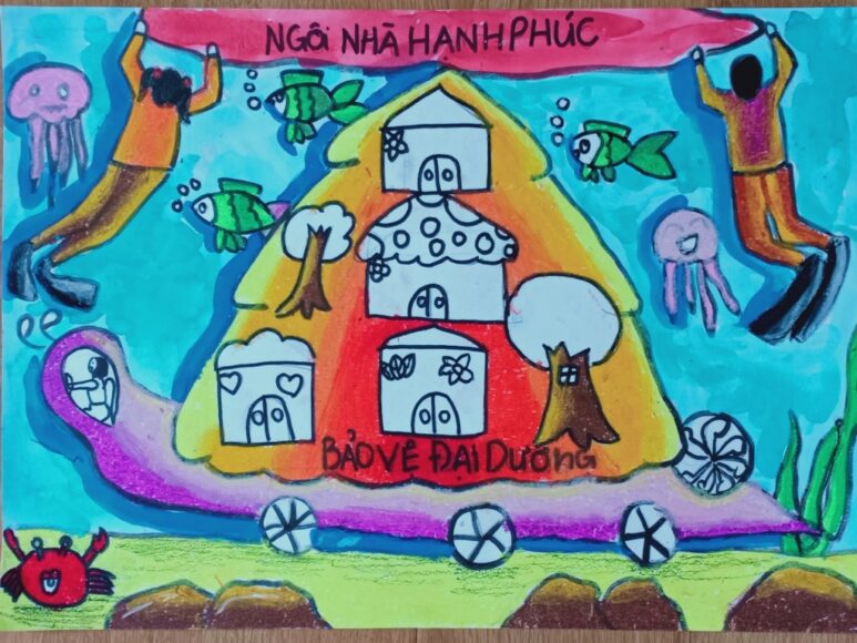 Vẽ tranh chiếc ô tô mơ ước ngôi nhà hạnh phúc