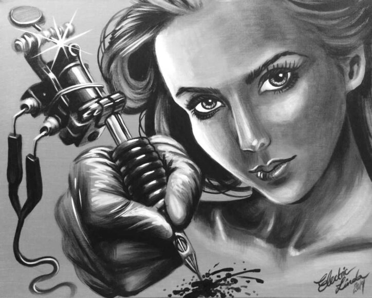 Vẽ tranh đen trắng 3D