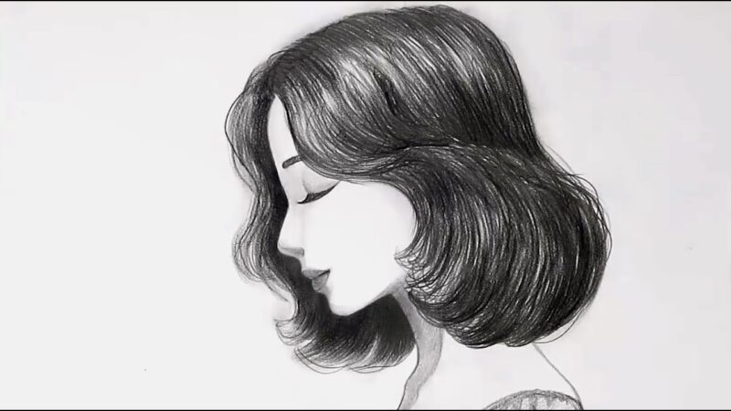 Vẽ tranh đen trắng cô gái bằng bút chì đẹp
