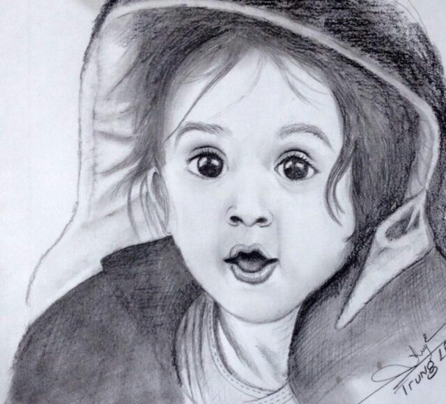 Vẽ tranh đen trắng dễ thương