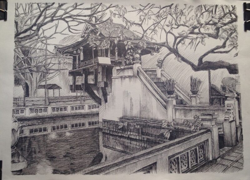 Vẽ tranh đen trắng độc đáo