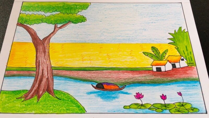 Vẽ tranh đồng quê đơn giản cho học sinh