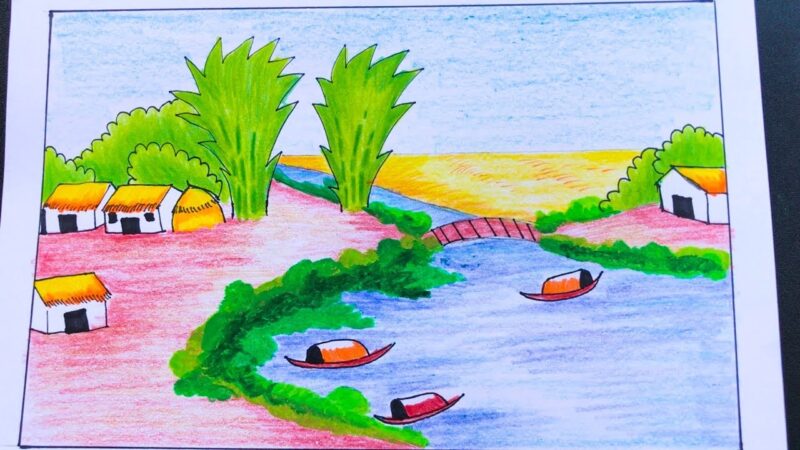 Vẽ tranh phong cảnh đơn giảnh nhất