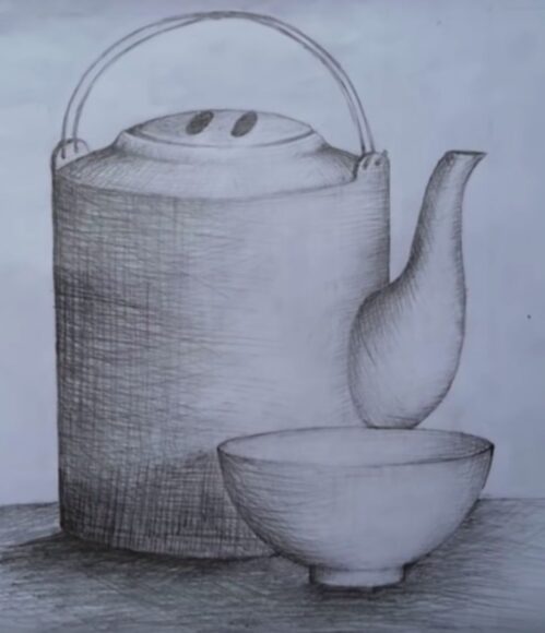 Vẽ tranh tĩnh vật lớp 6 bằng chì