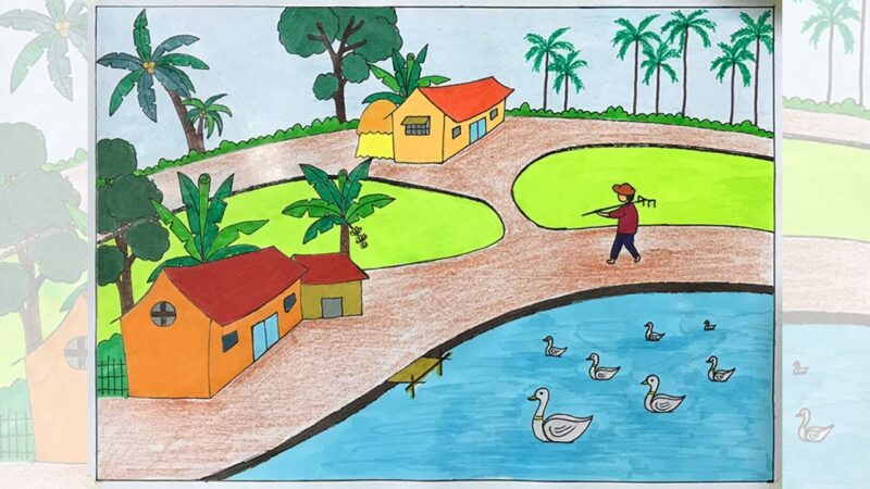 Vẽ tranh tình yêu quê hương đất nước Việt Nam của học sinh