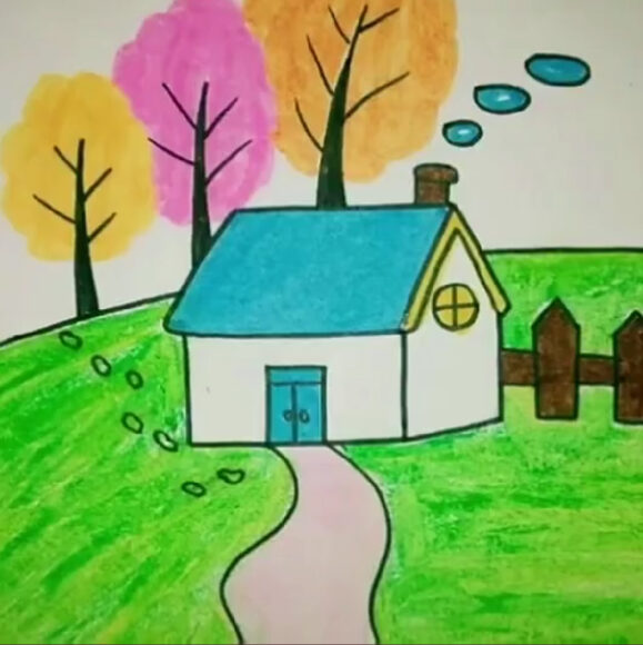 Vẽ tranh tình yêu quê hương đất nước đơn giản đẹp nhất