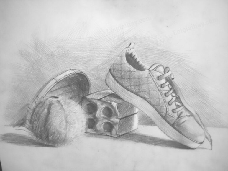 Vẽ tranh trắng đen 3D đơn giản