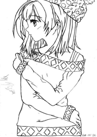 ảnh Anime không màu xinh