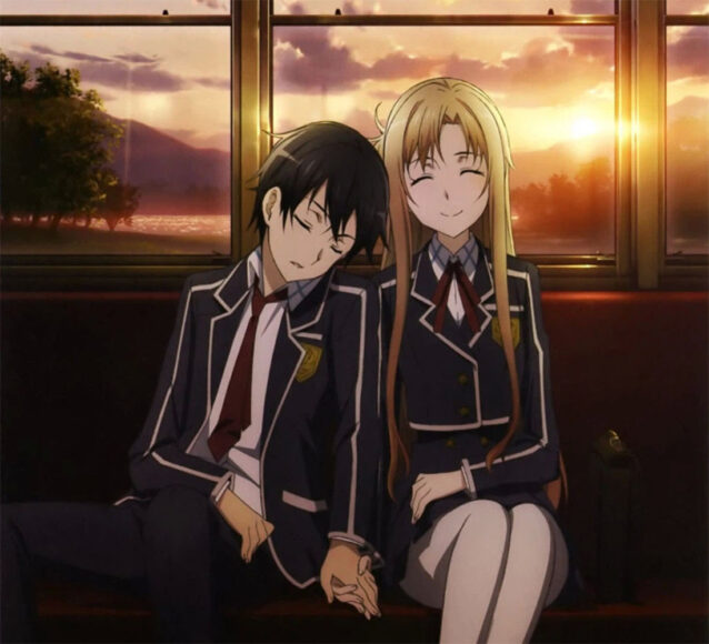 ảnh Kirito và Asuna mặc đồng phục