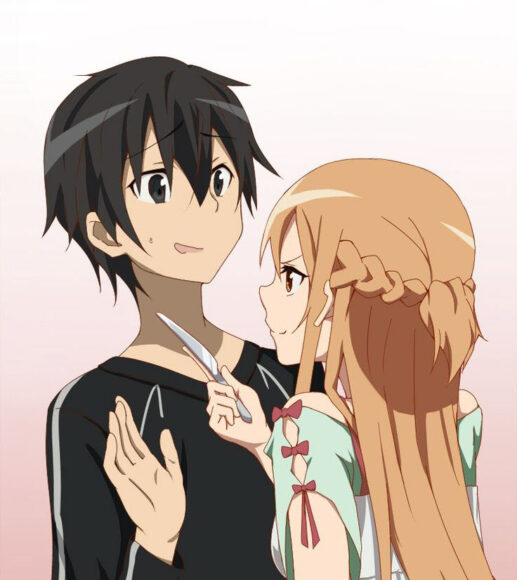 ảnh Kirito và Asuna trêu đùa