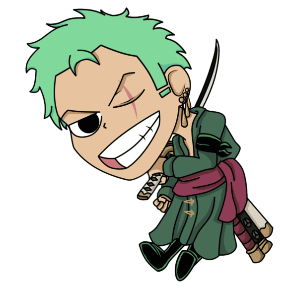 ảnh Zoro chibi cười tinh nghịch