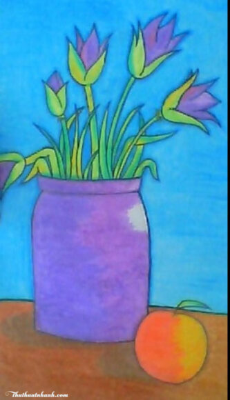 Vẽ tranh tĩnh vật tô màu đơn giản