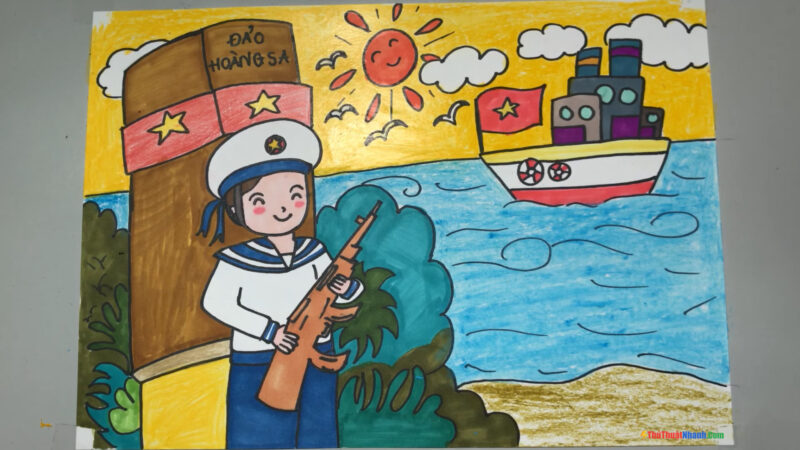 Vẽ tranh tình yêu quê hương đất nước biển đảo Việt Nam
