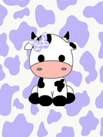 Ảnh bò sữa cute trong nền tím