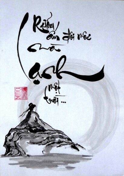 Ảnh nền có chữ thư pháp