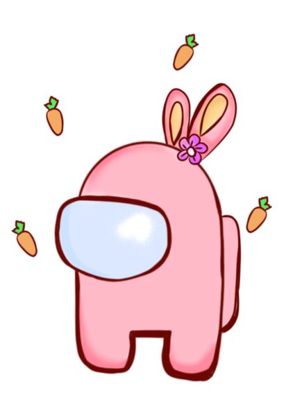 Hình Among Us cute Màu Hồng