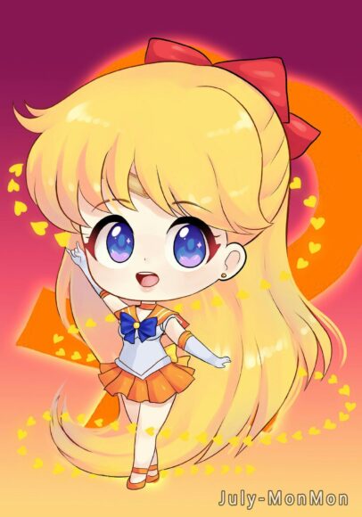 Hình nền Thủy Thủ Mặt Trăng chibi cute