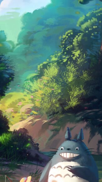 Hình nền Totoro cười dễ thương