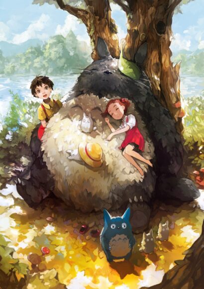 Hình nền Totoro nghỉ ngơi cùng các bạn