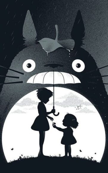 Hình nền Totoro và hai chị em