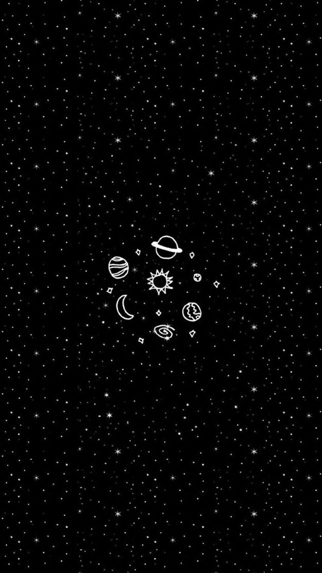 Hình nền vũ trụ màu đen cute huyền ảo tuyệt đẹp