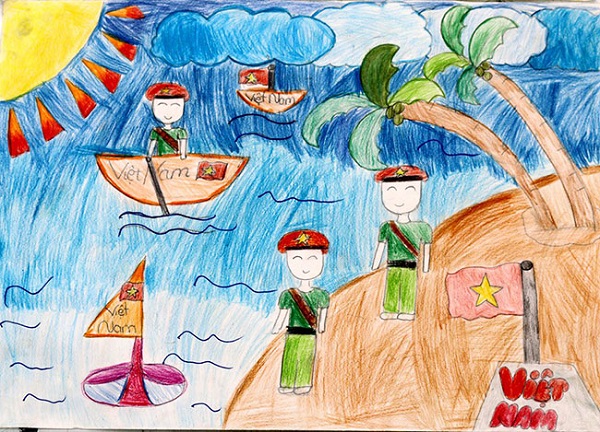 Vẽ tranh EM yêu biển đảo Việt NAM