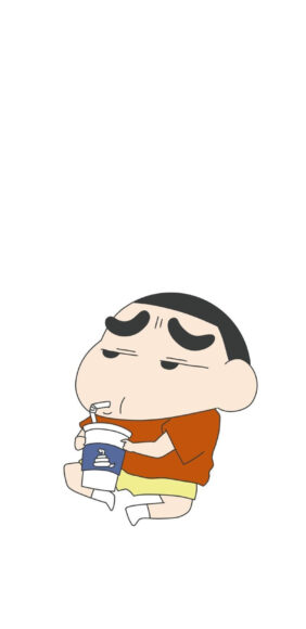 ảnh nền Shin uống sữa