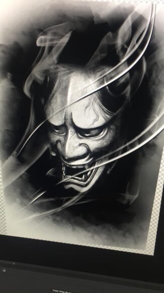 ảnh nền mặt quỷ đen trắng