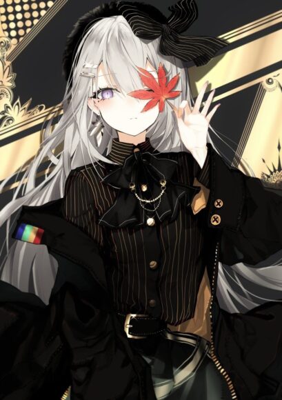 hình anime nữ mặc đồ đen