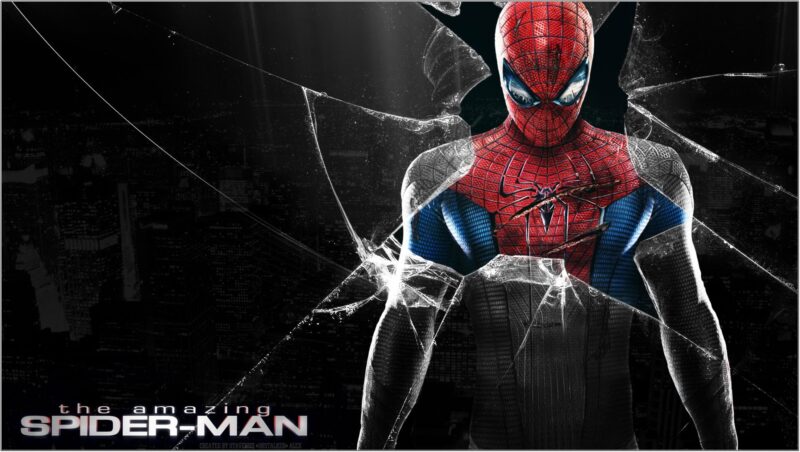 hình nền màn hình vỡ đẹp spider man