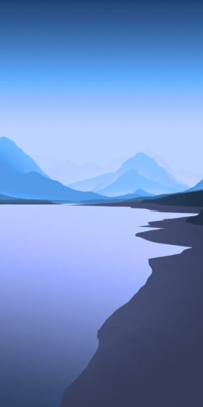 hình nền tối giản sông núi