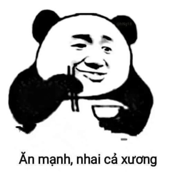 meme hài ăn mạnh, nhai cả xương