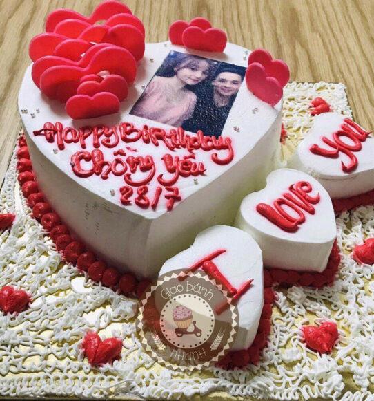 Bánh sinh nhật in hình, in ảnh vợ chồng