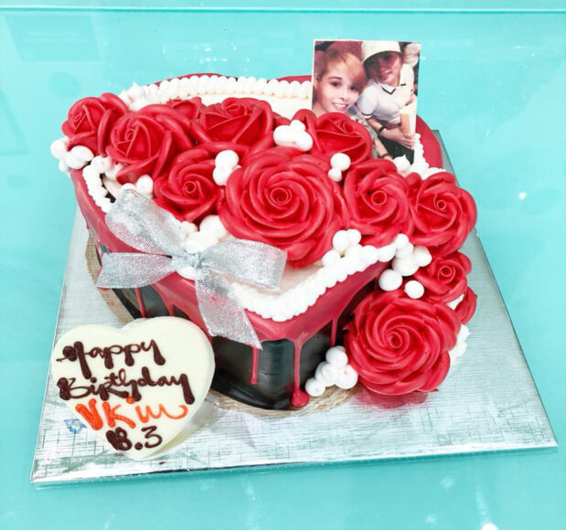 Bánh sinh nhật vợ yêu hoa hồng đỏ