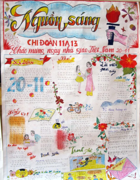 ảnh báo tường tên nguồn sáng của học sinh lớp 11