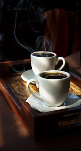 ảnh cafe bốc khói