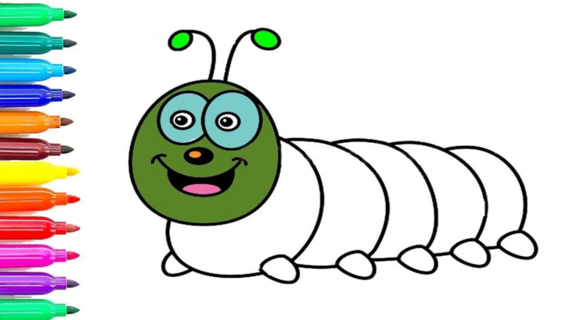 ảnh con sâu tô màu đáng yêu