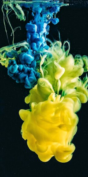 ảnh nền chất khói xanh và vàng